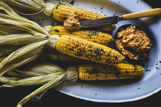 Roasted Corn with Miso and Chipotle Butter