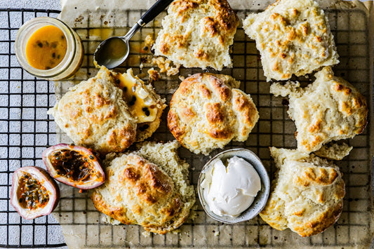 Warm Scones with Passionfruit Butter